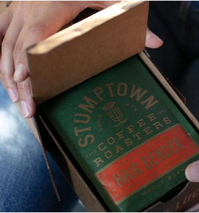 A bag of Stumptown coffee